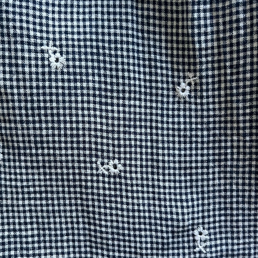 Madewell Embroidered GIngham Shirred Puff Sleeve Top - Picture 4 of 11